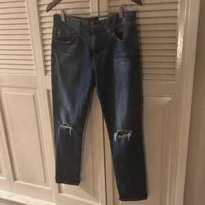 AG Adriano Goldschmied Classic Blue Denim Distressed Ex Boyfriend Slim Size 27 R
